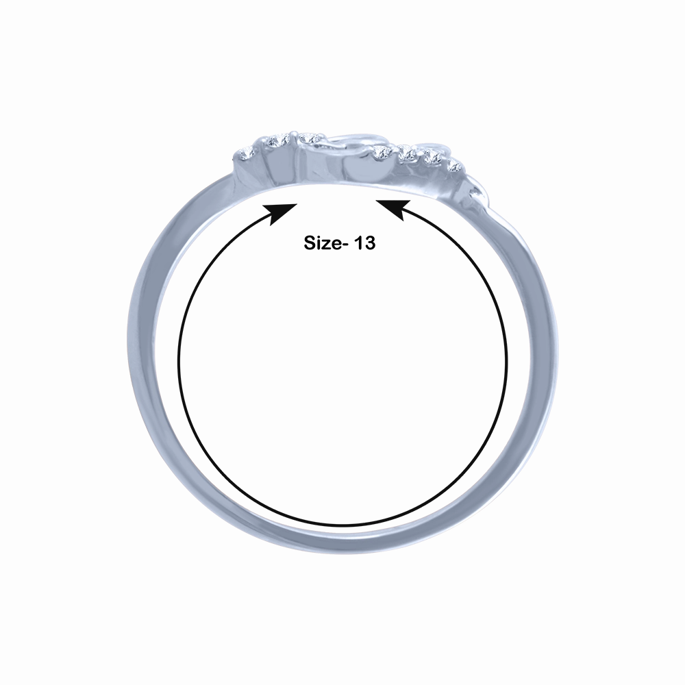 14k (585) White Gold And Diamond Ring For Women