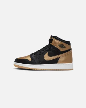 Jordan Kids' Air Jordan 1 High OG  (GS)"Metallic Gold" Black/Metallic