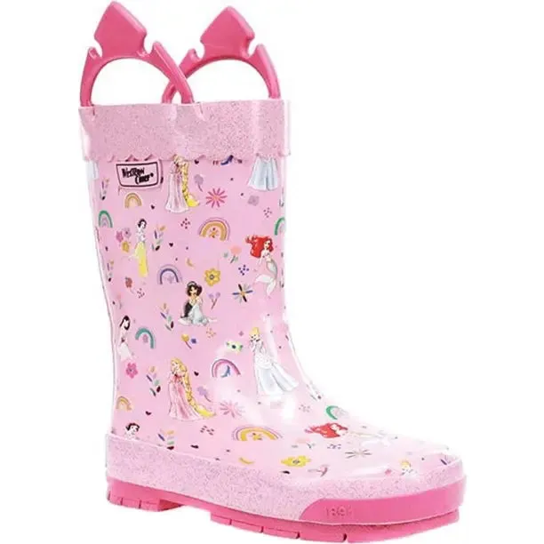 Kids Princess Flower Boots  Waterproof Rain Boots with Disney Magic