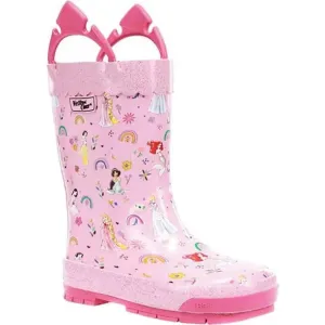 Kids Princess Flower Boots  Waterproof Rain Boots with Disney Magic
