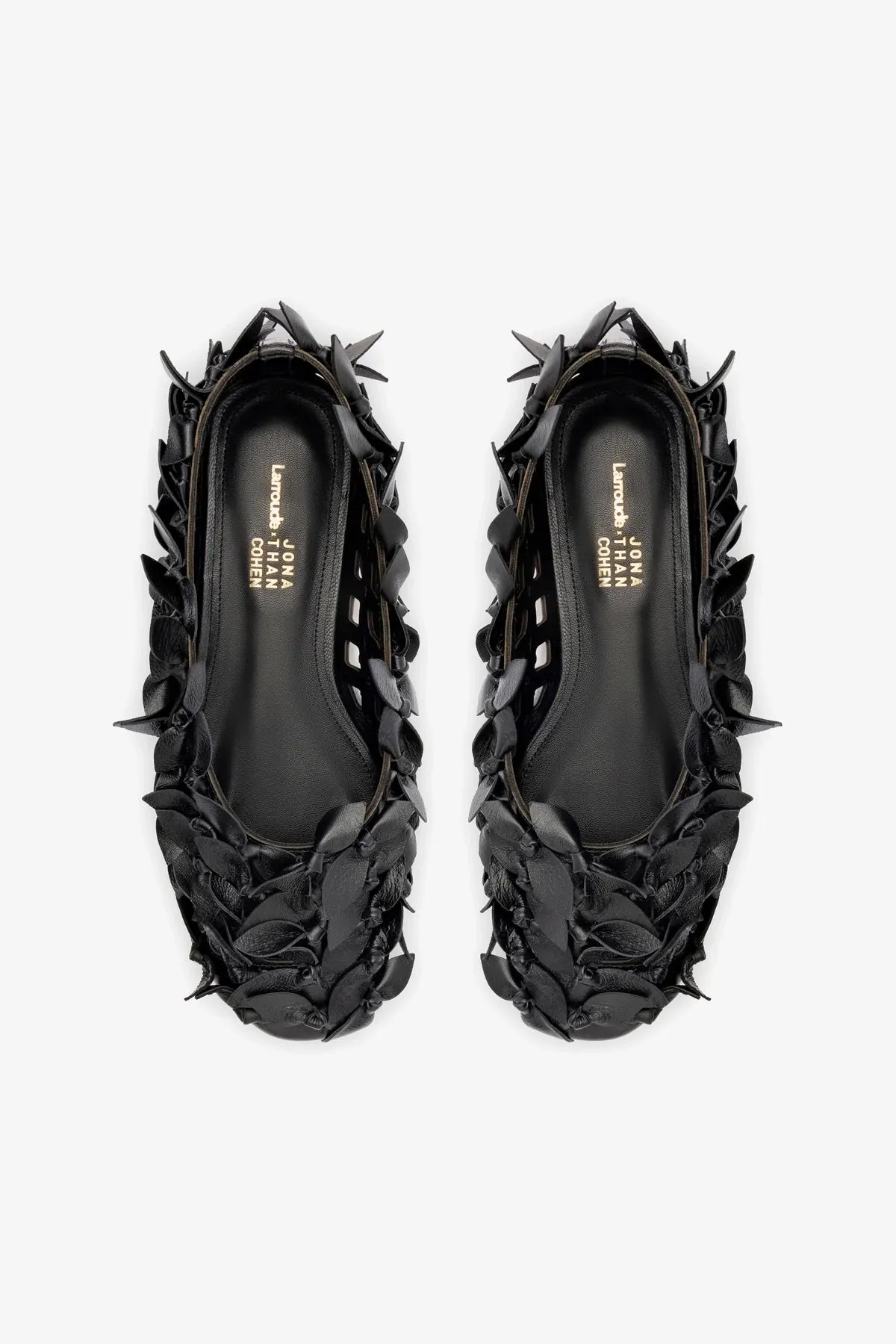 Larroud x Jonathan Cohen Ballet Flat In Black Leather